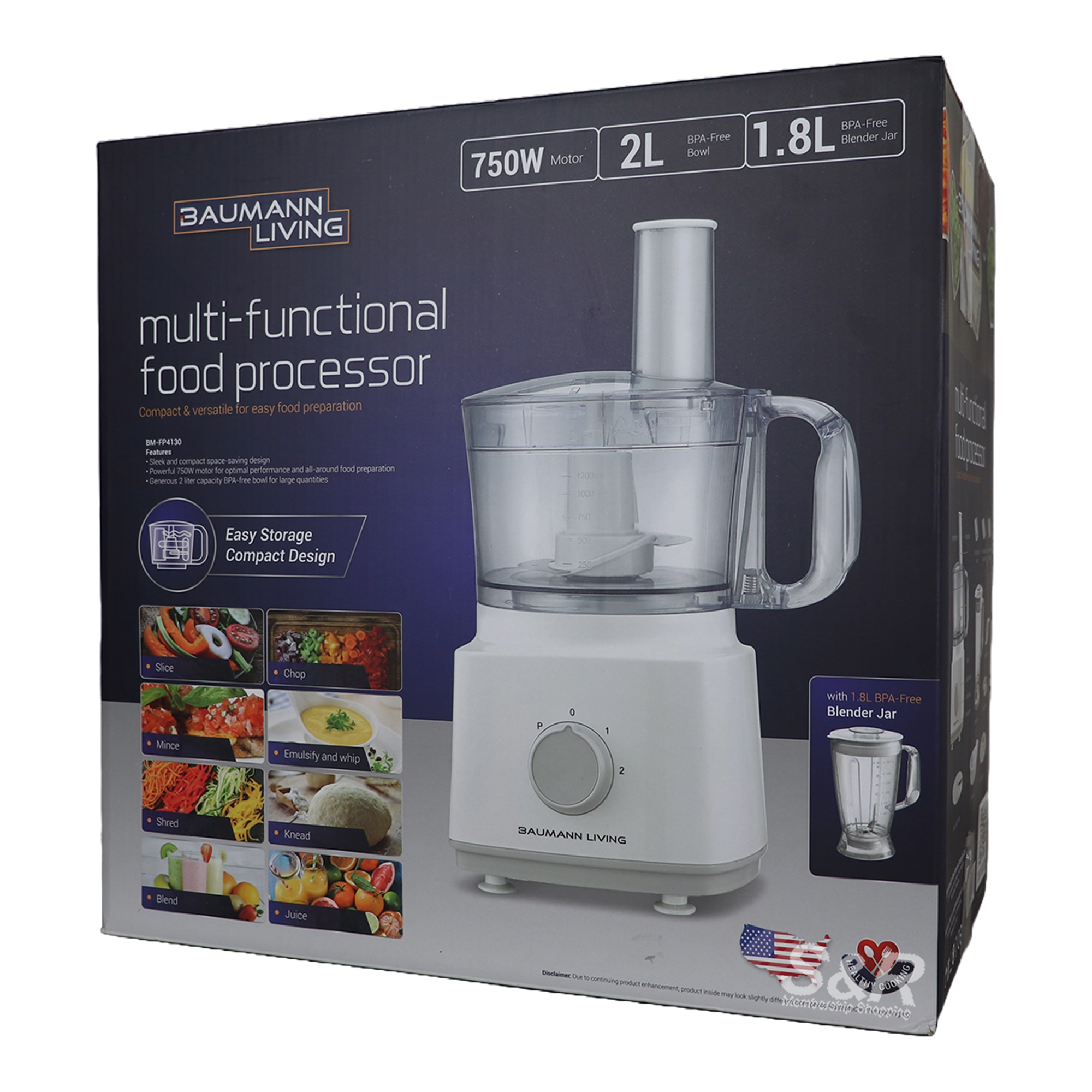 Baumann Living Multi-Functional Food Processor BM-FP4130 Baumann Living Multi-Functional Food Processor BM-FP4130